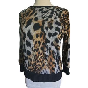 MTS OPEN-TIE BACK ANIMAL PRINT SWEATER - S